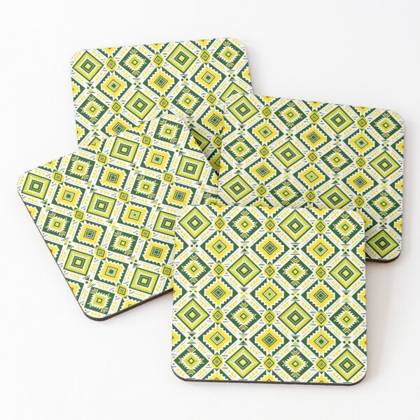 Item preview, African Geometric Pattern — Seamless Tribal Diamond Print in Yellow and Forest Green designed and sold by RachaelSam.