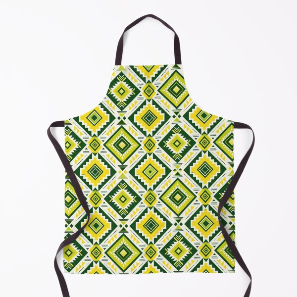Item preview, African Geometric Pattern — Seamless Tribal Diamond Print in Yellow and Forest Green designed and sold by RachaelSam.