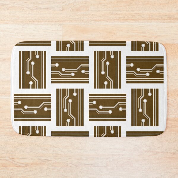 Item preview, Seamless Tech Wood Checkerboard Pattern with Circuit Board and Natural Wood Texture designed and sold by Longsilp.
