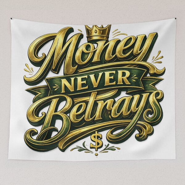 Item preview, Money Never Betrays – Luxury Typography Quote Design designed and sold by Sticleg.