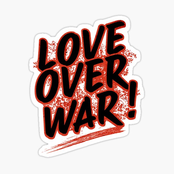 Item preview, Love Over War Retro Typography Statement Design designed and sold by PrintandJoy.