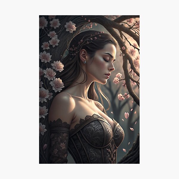 Item preview, Beautiful Woman with Flowers designed and sold by PAULINE.LUMINA.