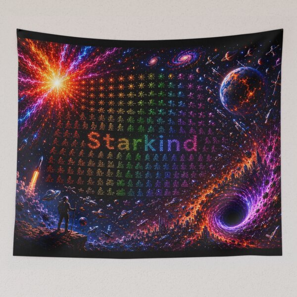 Item preview, Starkind – Cosmic Evolution of Life | Big Bang to Black Hole Space Art designed and sold by RockyLambda.