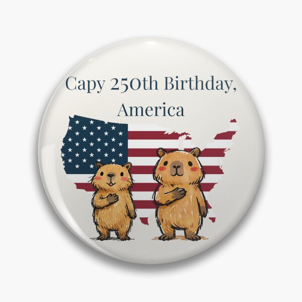 Item preview, Happy 250th Birthday America - Cute Patriotic Capybara Semi-Centennial designed and sold by FIREDesignsPOD.