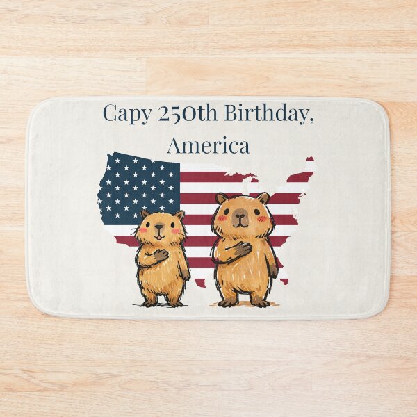 Item preview, Happy 250th Birthday America - Cute Patriotic Capybara Semi-Centennial designed and sold by FIREDesignsPOD.