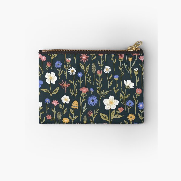 Item preview, Antique Meadow Wildflower Pattern on Charcoal designed and sold by NuvoraNest.