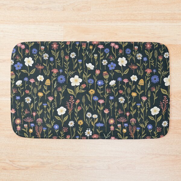 Item preview, Antique Meadow Wildflower Pattern on Charcoal designed and sold by NuvoraNest.