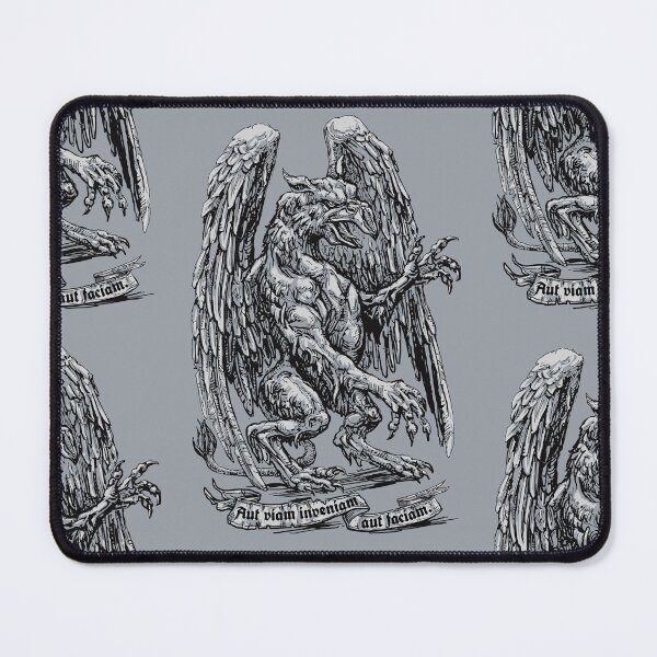 Item preview, Griffin II - Mythical Griffin with Quote "I Will Either Find a Way or Make One" - Gothic Fantasy Art for Alternative & Metal Fans designed and sold by JustasVebra.