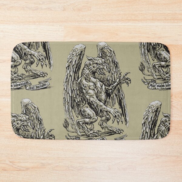 Item preview, Griffin II - Mythical Griffin with Quote "I Will Either Find a Way or Make One" - Gothic Fantasy Art for Alternative & Metal Fans designed and sold by JustasVebra.