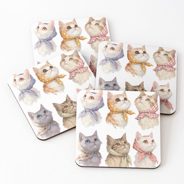 Item preview, Cozy Cottagecore Cats Vintage Scarf Kawaii Cat Illustration designed and sold by Mousy17.