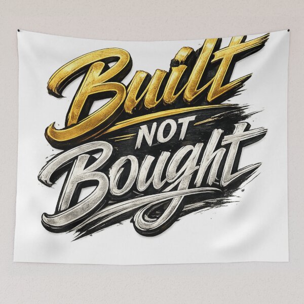 Item preview, Built Not Bought – Motivational Typography Design designed and sold by Sticleg.
