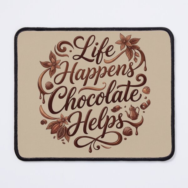 Item preview, Inspirational World Chocolate Day Design For Dessert Lovers – Life Happens Chocolate Helps designed and sold by Im-Ara.