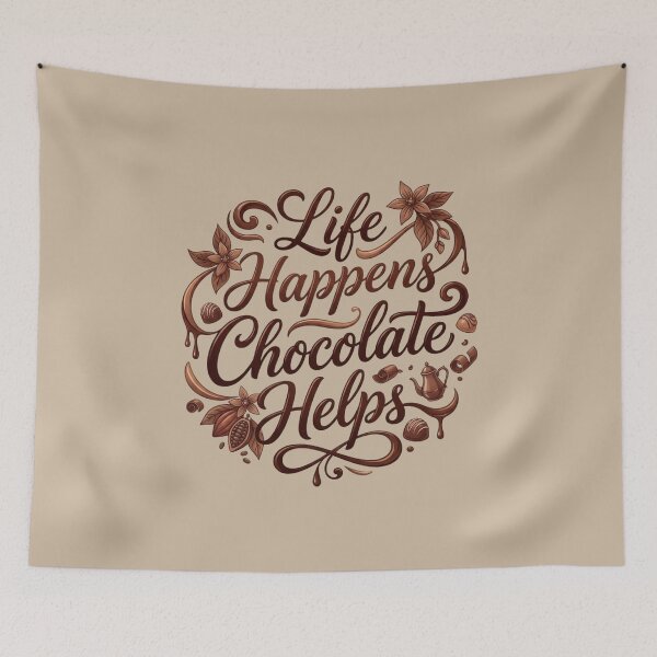 Item preview, Inspirational World Chocolate Day Design For Dessert Lovers – Life Happens Chocolate Helps designed and sold by Im-Ara.