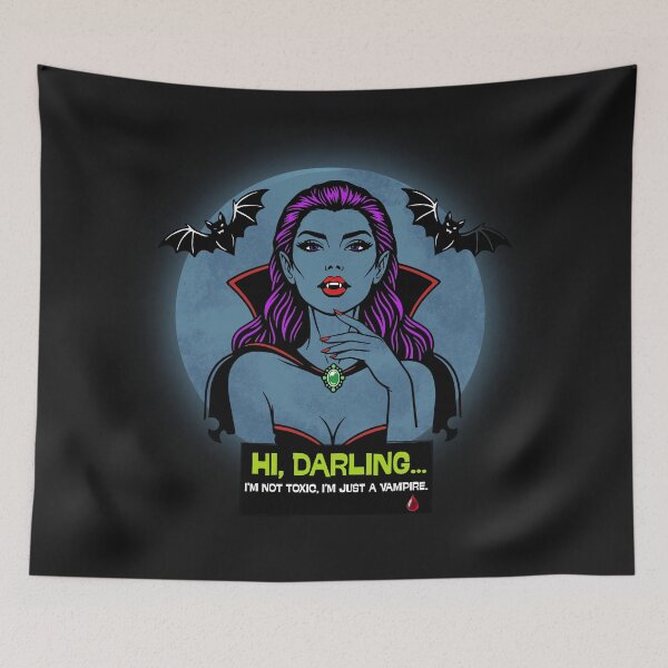 Item preview, Hi, Darling... I'm Not Toxic, I'm Just a Vampire | Funny Dracula woman Halloween Design designed and sold by creepyprints.