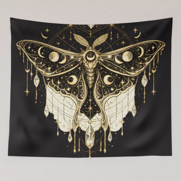 Item preview, Celestial Luna Moth Moon Phase Art designed and sold by Lizavelle.