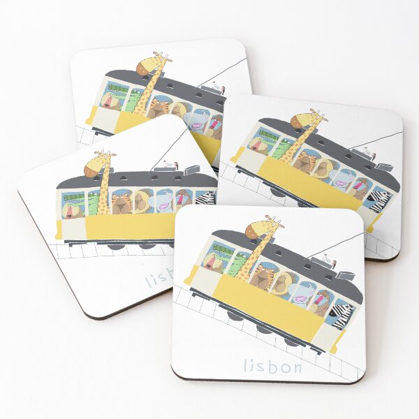 Item preview, Lisbon Tram With Jungle Animals By Artist Carla Daly designed and sold by Carla Daly.
