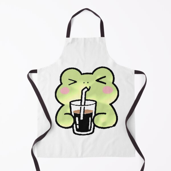 Item preview, Kawaii Frog Drinking Coffee Pixel Aesthetic designed and sold by AstronautMerch.