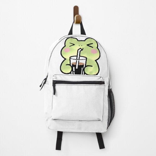 Item preview, Kawaii Frog Drinking Coffee Pixel Aesthetic designed and sold by AstronautMerch.