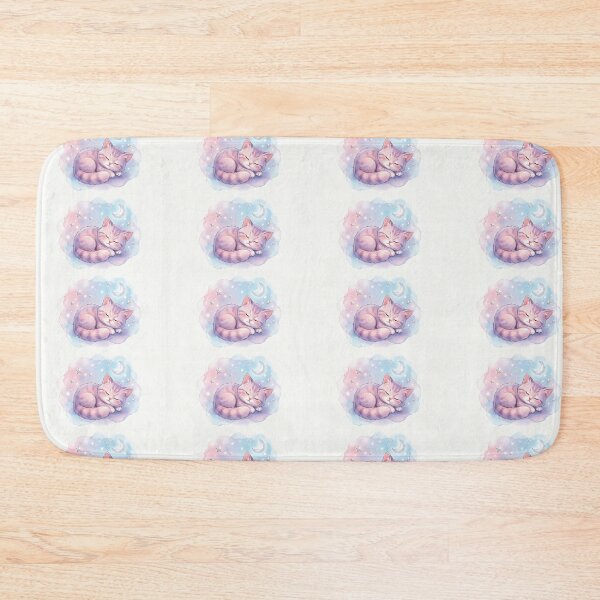 Item preview, Sleeping Kawaii Cat with Moon and Stars - Dreamy Pastel Aesthetic designed and sold by CMBHDesigns.