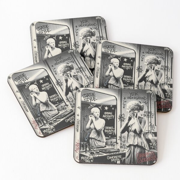 Item preview, Classical Sculpture Graffiti Collage – Y2K Urban Art Print designed and sold by DEVLUSH.