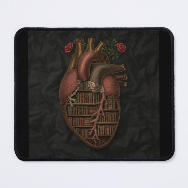 Item preview, Anatomical Heart Bookshelf Dark Academia Gothic Art designed and sold by ChamberOfBooks.