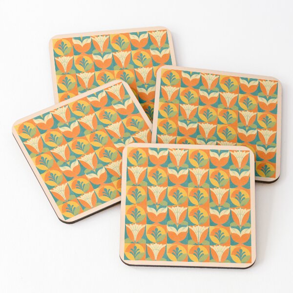 Item preview, Golden Folk Flower Tiles designed and sold by mellow-koko.