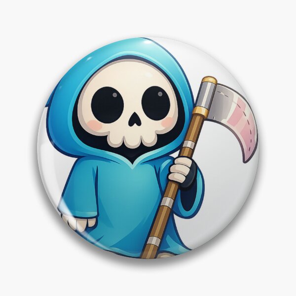 Item preview, Cute Grim Reaper Blue Robe Kawaii Death Scythe Sticker designed and sold by SoftSproutstu.