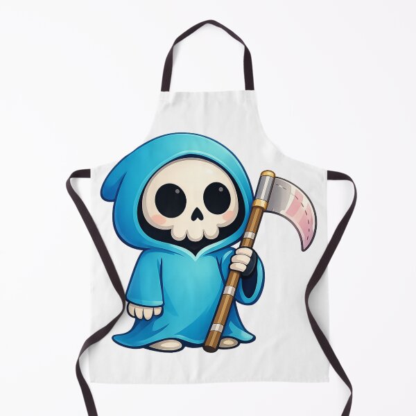 Item preview, Cute Grim Reaper Blue Robe Kawaii Death Scythe Sticker designed and sold by SoftSproutstu.