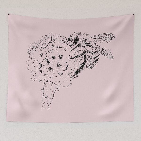 Item preview, Honey Bee on Golden Buddleia - (#EED4D9) designed and sold by The Stippler Process.