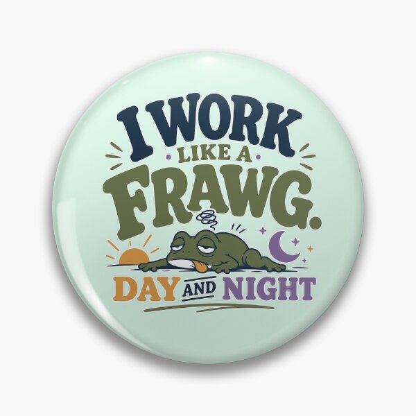 Item preview, Funny Tired Frog Work Humor Gift for Employees and Coworkers designed and sold by ALCOSHIRTS OFFICIAL.