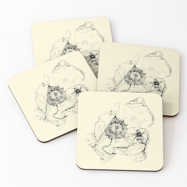 Item preview, Poppy and Bee - (#FFF7D9) designed and sold by The Stippler Process.