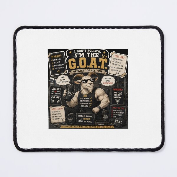 Item preview, GOAT Mode Activated Funny Gym Meme | Greatest Of All Time Confidence Goat Sticker designed and sold by RohitPrints.