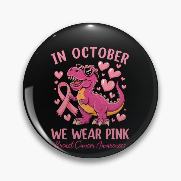 Item preview, In October We Wear Pink Breast Cancer Awareness Dinosaur Supporter designed and sold by SofenArt.