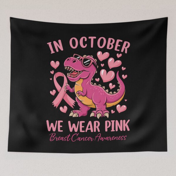 Item preview, In October We Wear Pink Breast Cancer Awareness Dinosaur Supporter designed and sold by SofenArt.