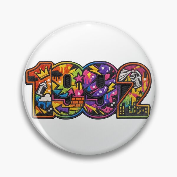 Item preview, Vintage 1992 Design Fake Embroidery Street Art Patch Style designed and sold by digital.stickerperso.com.