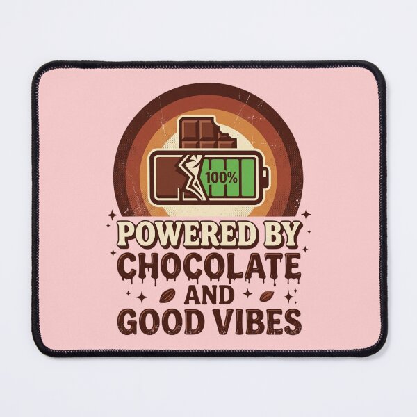 Item preview, Funny World Chocolate Day Gift For Women And Men – Powered By Chocolate And Good Vibes designed and sold by Im-Ara.