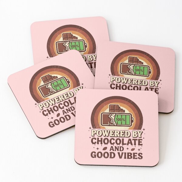 Item preview, Funny World Chocolate Day Gift For Women And Men – Powered By Chocolate And Good Vibes designed and sold by Im-Ara.
