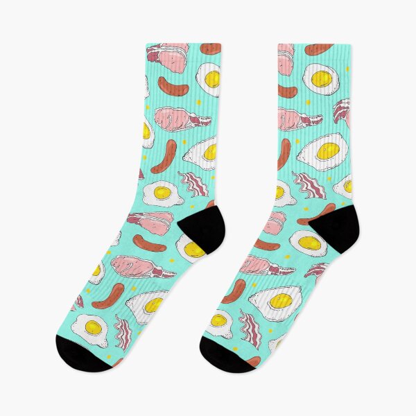 Item preview, Fried Breakfast Bacon Eggs Sausages Food Pattern designed and sold by HotHibiscus.
