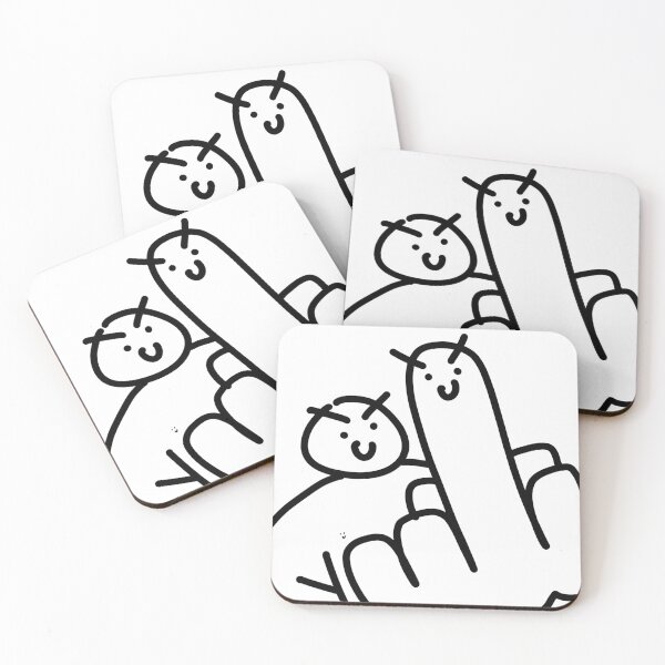 Item preview, Nicest Guy: Fxxk! Funny Middle Finger Doodle - Cute Sarcastic Minimalist Line Art Meme designed and sold by NicestGuy.
