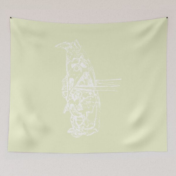 Item preview, Rat Skull & Skewers - Light Lines - (#EAEFC8) designed and sold by The Stippler Process.