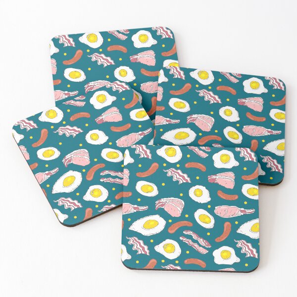 Item preview, Bacon Eggs Sausages Breakfast Food Pattern designed and sold by HotHibiscus.