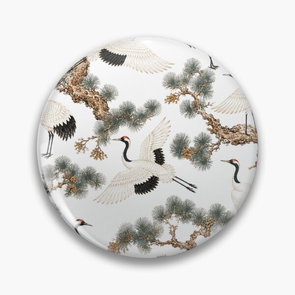 Item preview, Traditional Korean Pine and Crane Pattern | Seamless Folk Art Surface Design designed and sold by K-Tradition.