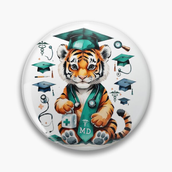 Item preview, Watercolor Tiger Medical School Doctor Graduate designed and sold by AQUILAKREO.