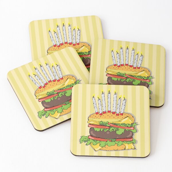 Item preview, Fun Cheese Burger with Birthday Candles designed and sold by HotHibiscus.