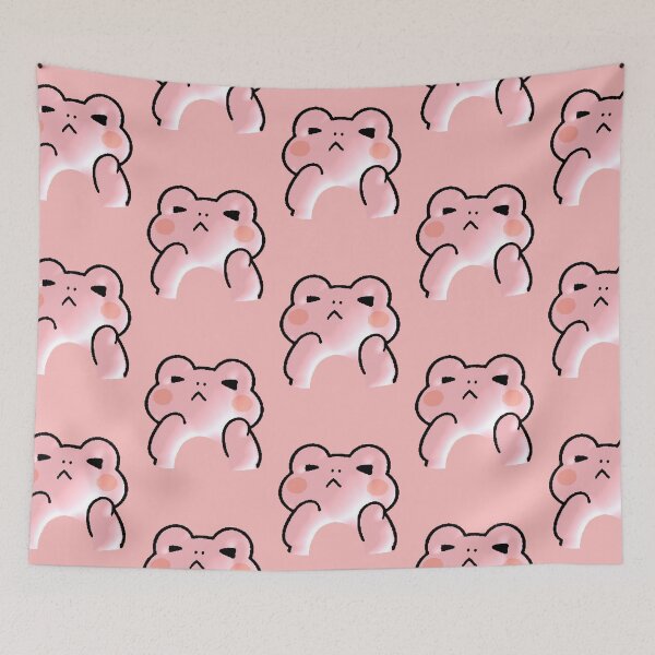 Item preview, Kawaii Frog Sad Pixel Aesthetic Pink designed and sold by AstronautMerch.