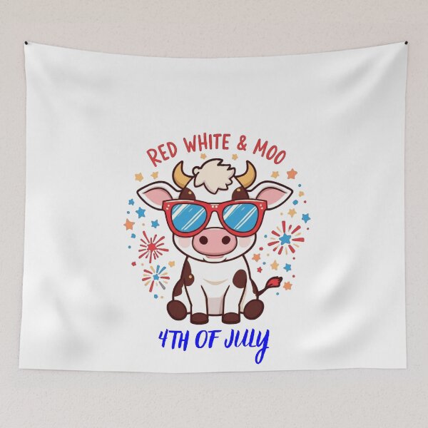 Item preview, Red White And MOO 4th of July Cute Cow designed and sold by AleksandraJac05.