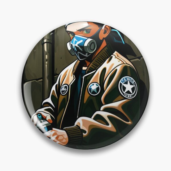 Item preview, Fashion - Man in Brown Bomber Jacket Spray Can Streetwear Anime Variant 2 designed and sold by AnimeShin.