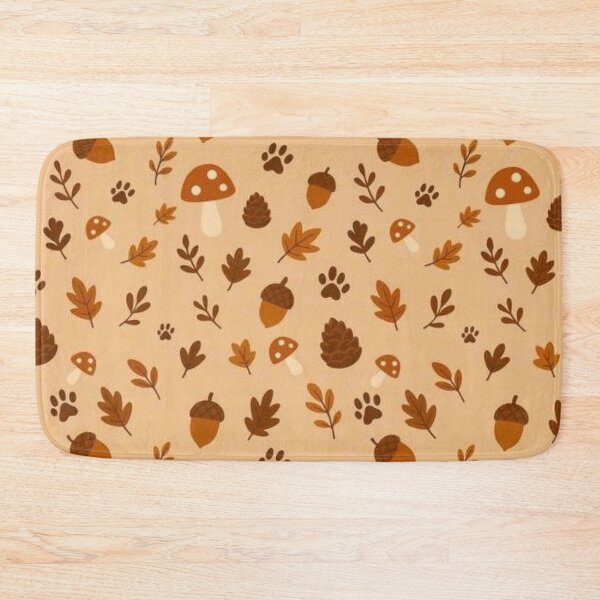 Item preview, Cozy Autumn Forest Pattern with Mushrooms Acorns and Pinecones designed and sold by LYAN-STORE.
