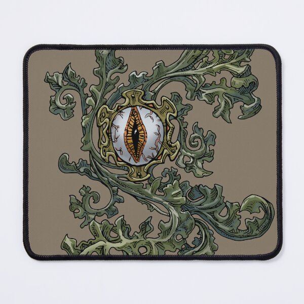 Item preview, Floral Eye Heraldic Ornament - Green Leaves & Big Eye Fantasy Art for Medieval, Gothic & Alternative Fans designed and sold by JustasVebra.