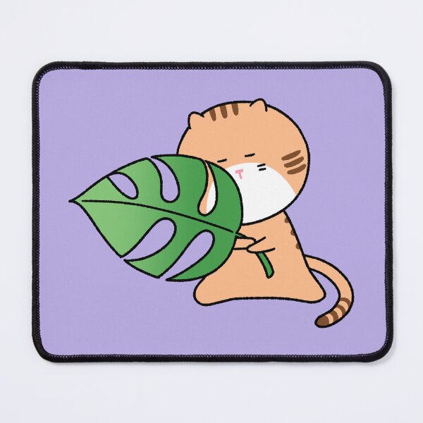 Item preview, Cute Cat Hiding Behind Monstera Leaf Illustration designed and sold by ubborn.